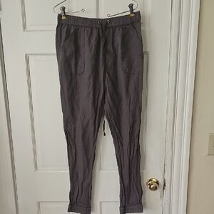 C&C CALIFORNIA Size Large Gray Linen Drawstring Pants